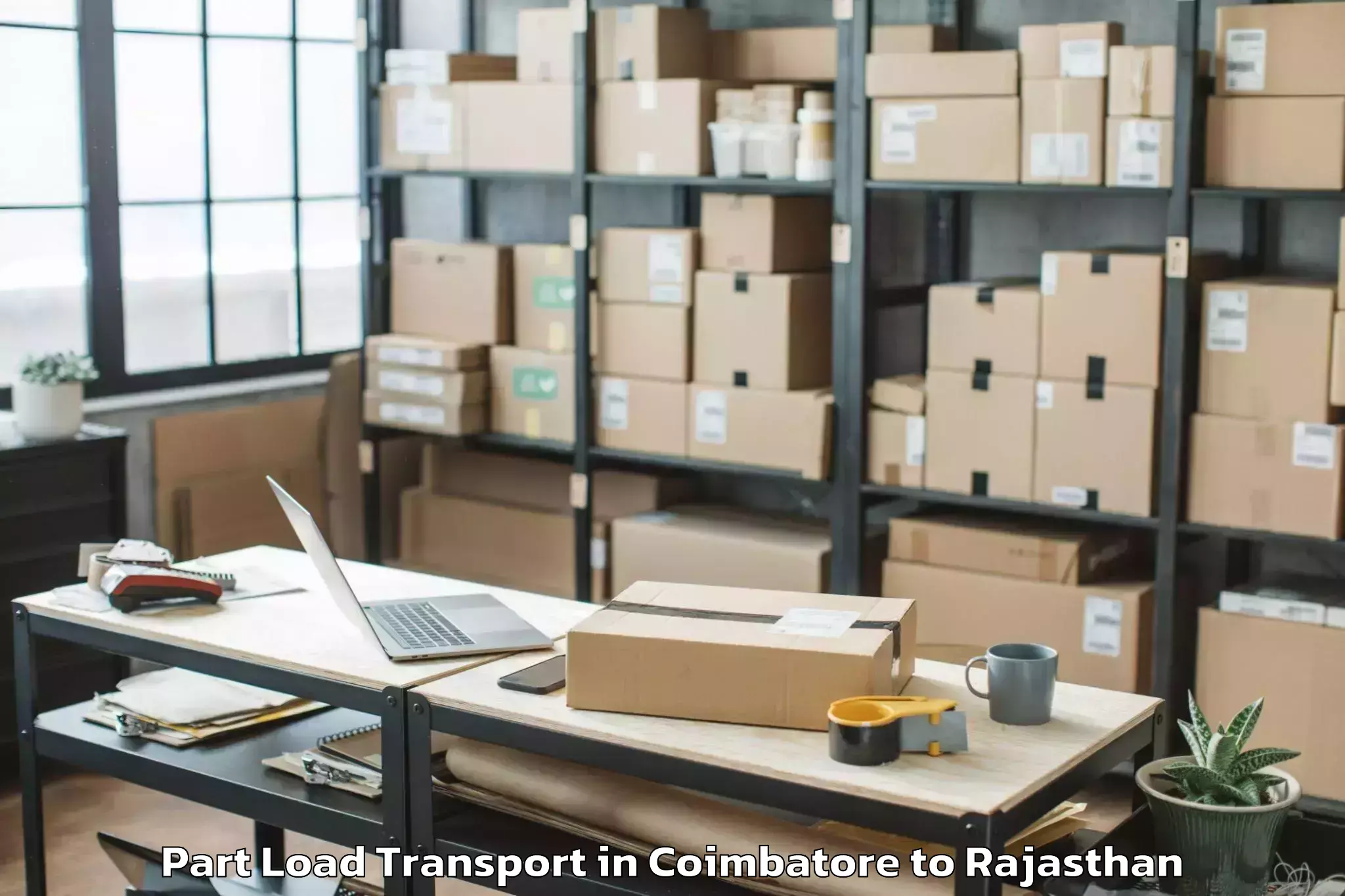 Expert Coimbatore to Udaipur Airport Udr Part Load Transport